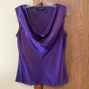 Gorgeous Light Purple Sleeveless Cowl neck Silky Blouse